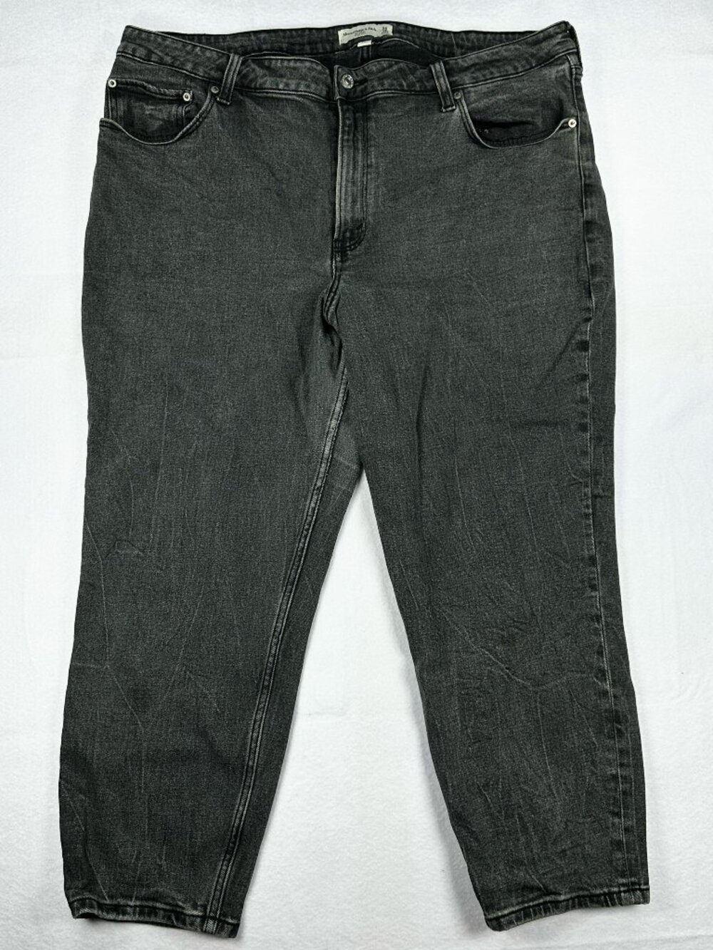 Abercrombie & Fitch Women's Dark Gray Jeans Sz 34/18s The Mom High Rise Curve